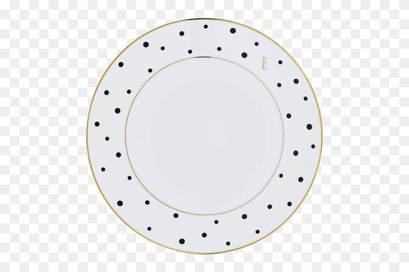 498x500 Black Polka Dot Dinner Plate - Dinner Plate PNG