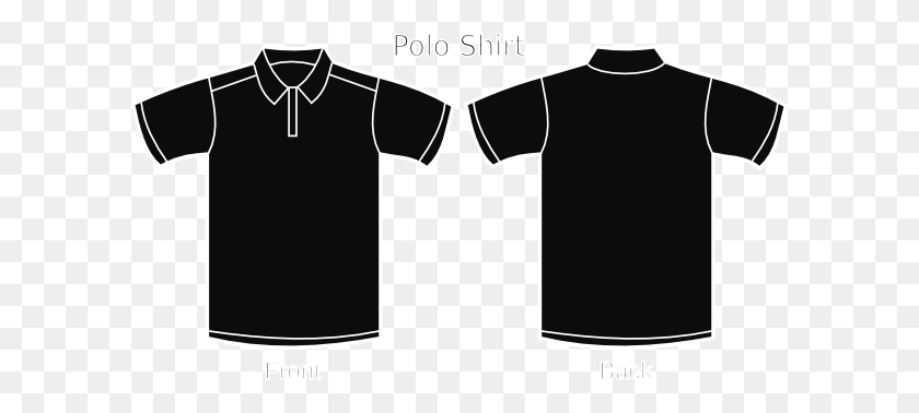 600x318 Camisa Polo Negra Clipart - Plantilla De Camisa Png