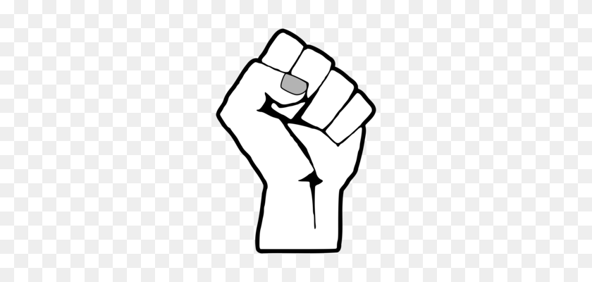 242x340 Black Power Raised Fist Logo Black Panther Party - Party Clipart Black And White