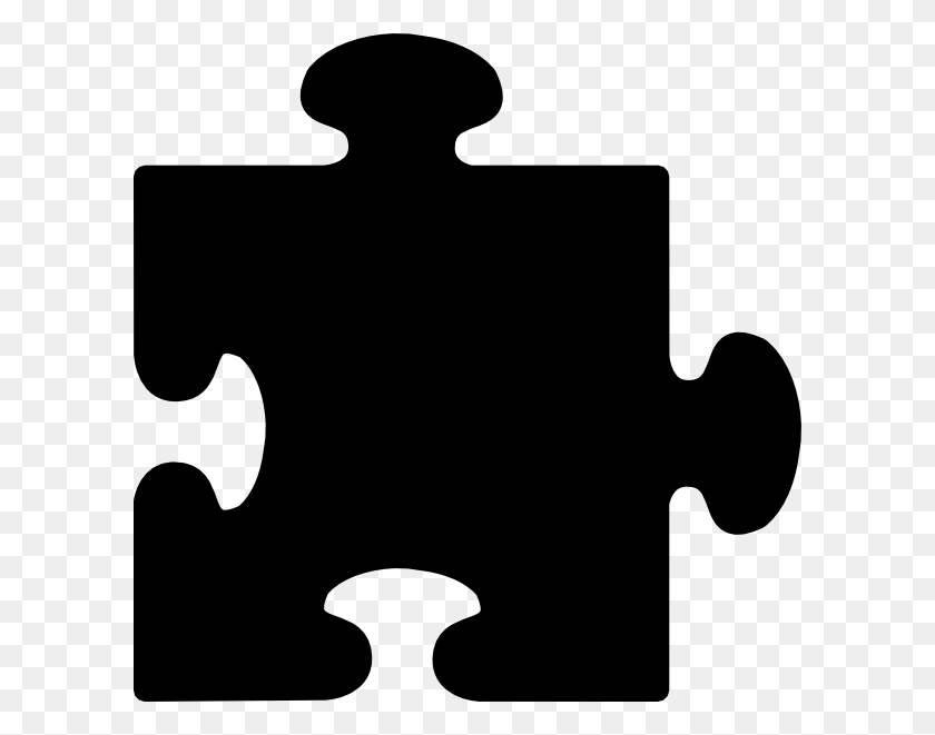 600x601 Black Puzzle Piece Clip Art - Puzzle Clipart Black And White