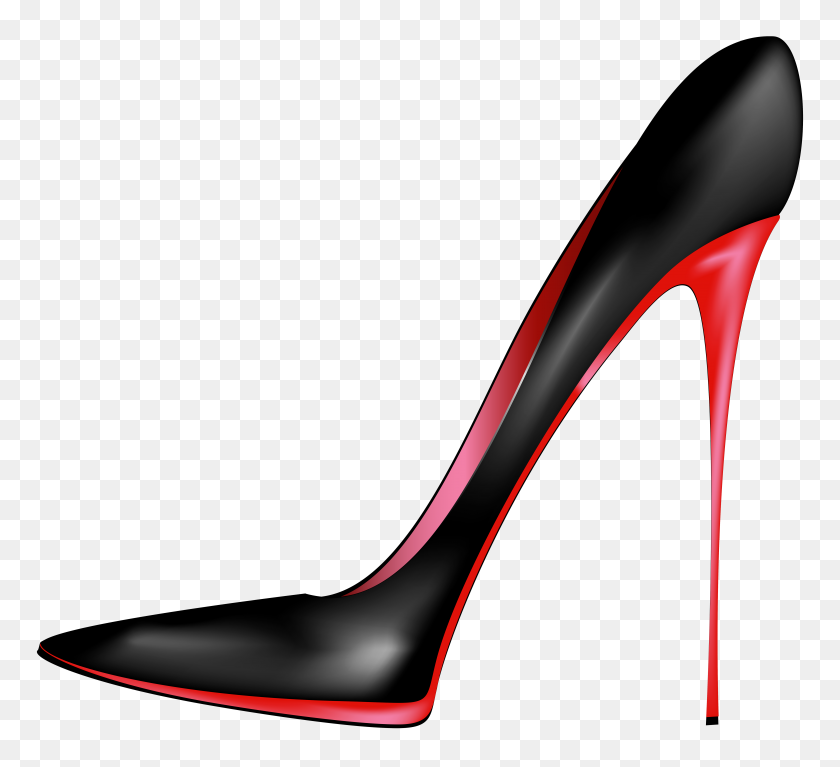 6000x5446 Черные Красные Туфли На Высоких Каблуках Png Картинки - Обувь Клипарт Png