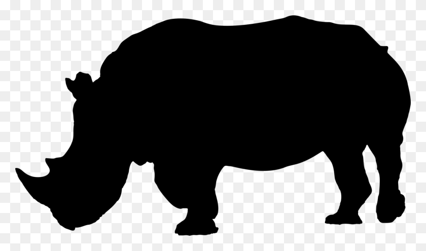 1343x750 Black Rhinoceros Rhino! Rhino! Silhouette Drawing - Rhino Clipart