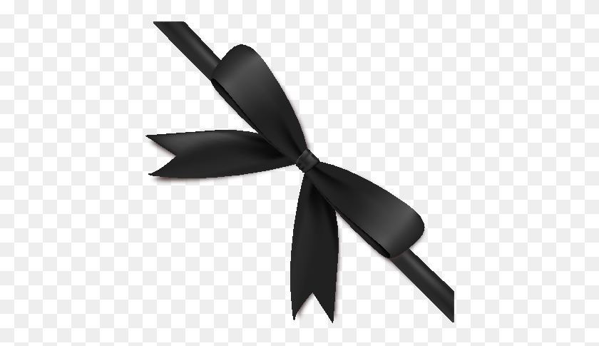 435x425 Black Ribbon Bow Png Transparent Black Ribbon Bow Images - Ribbon Bow PNG