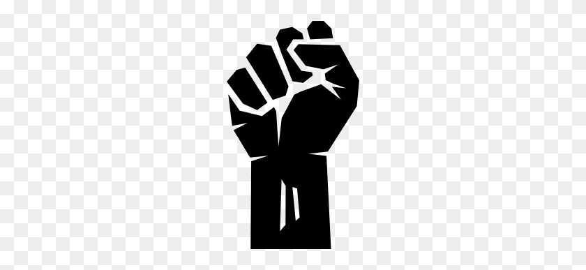 190x327 Black Rised Clenched Fist - Black Power Fist PNG