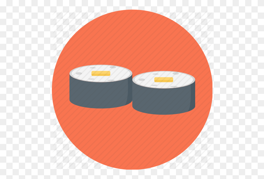 512x512 Black Roll, Food, Japanese Food, Maki, Sushi, Sushi Roll Icon - Sushi Roll PNG