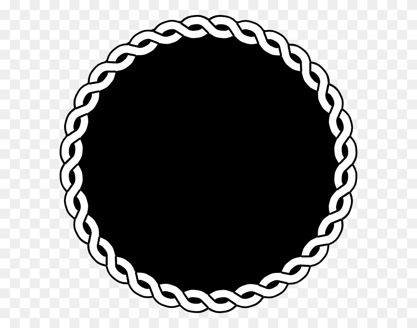 600x600 Clipart De Borde De Sello De Cuerda Negra - Clipart De Sello Blanco Y Negro