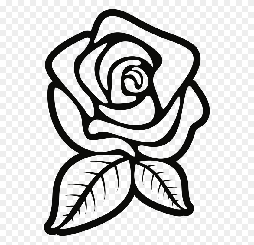 549x750 Черная Роза Черно-Белый Силуэт Рисунок - Роза Клипарт Черно-Белый