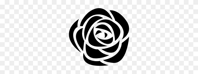 256x256 Значок Черная Роза - Черный Цветок Png