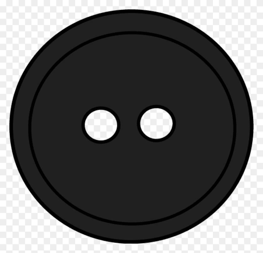 850x816 Black Round Button With Hole Png - Hole PNG