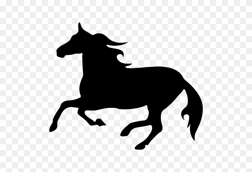512x512 Черный, Бег, Животные, Лошади, Силуэт, Лошадь, Один - Силуэт Лошади Png