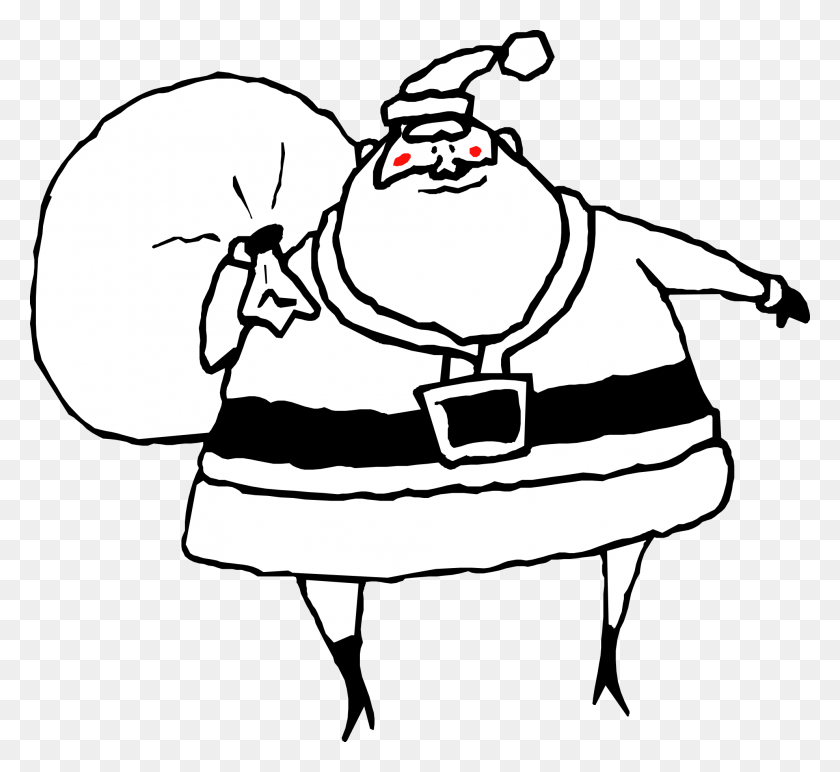 1979x1809 Black Santa Claus Face Clipart Black And White Clipartpig - Santa Claus Clipart Black And White