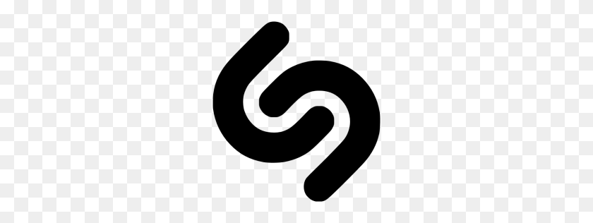 256x256 Черный Значок Shazam - Логотип Shazam Png