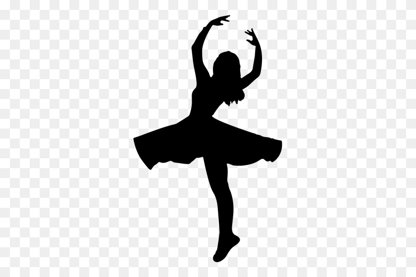 301x500 Black Silhouette Of A Dancer - Ballerina Silhouette PNG