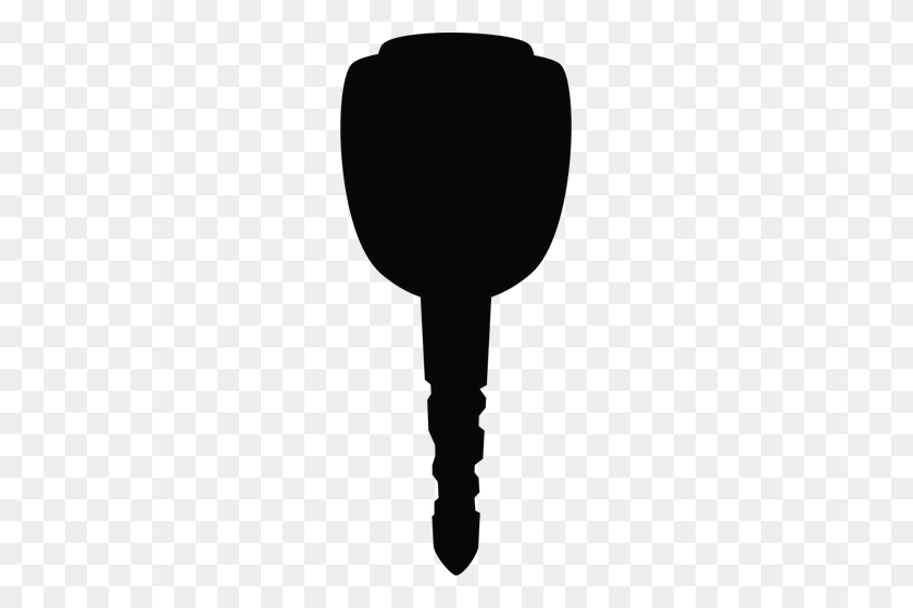 213x500 Black Silhouette Vector Image Of Car Door Key - Car Key PNG