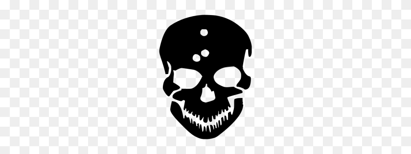 256x256 Black Skull Icon - Skull Face PNG