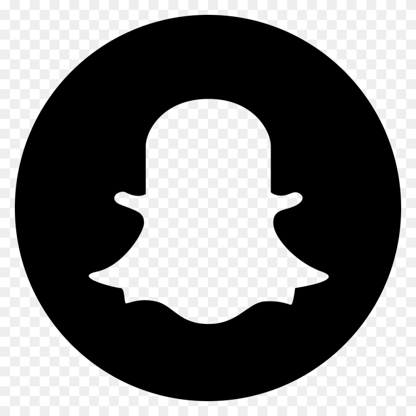 980x980 Black Snapchat Circled Logo Png - Snap Chat PNG