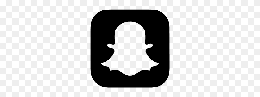 256x256 Icono De Snapchat Negro - Icono De Snapchat Png