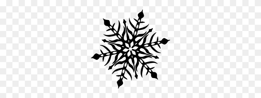 256x256 Значок Черная Снежинка - Снежинка Черно-Белый Клипарт