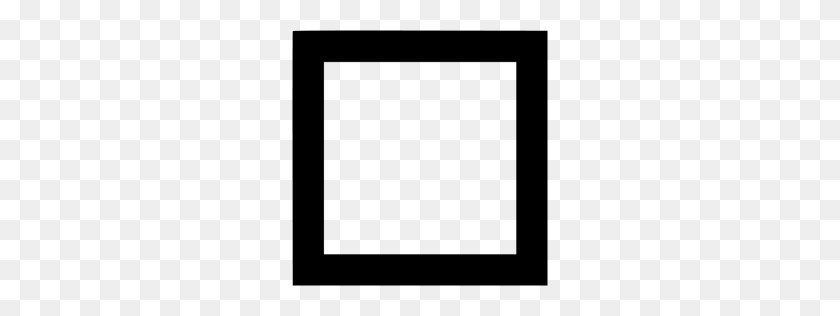 256x256 Black Square Outline Icon - Rectangle Outline PNG