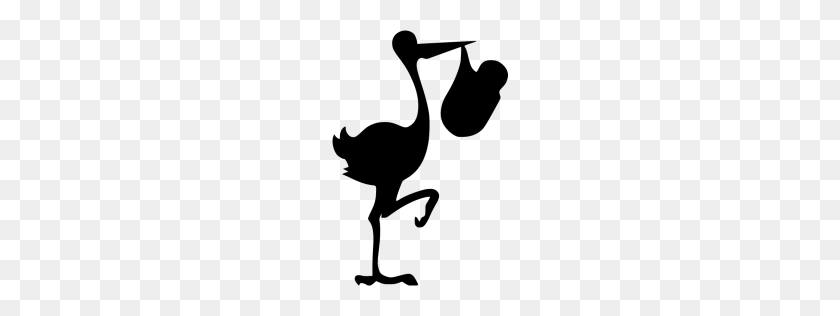 256x256 Black Stork With Bundle Icon - Stork PNG