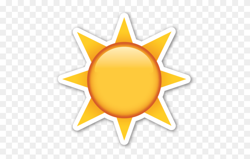 480x475 Black Sun With Rays Cute Clips Emoji Stickers - Star Emoji PNG