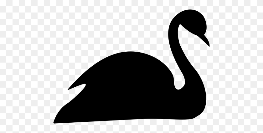 500x365 Black Swan Silhouette - Swan Clipart Black And White