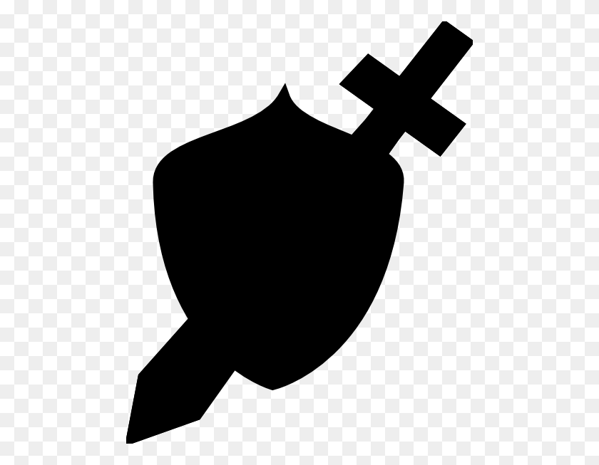 486x593 Black Sword And Shield Clip Art - Sword And Shield PNG