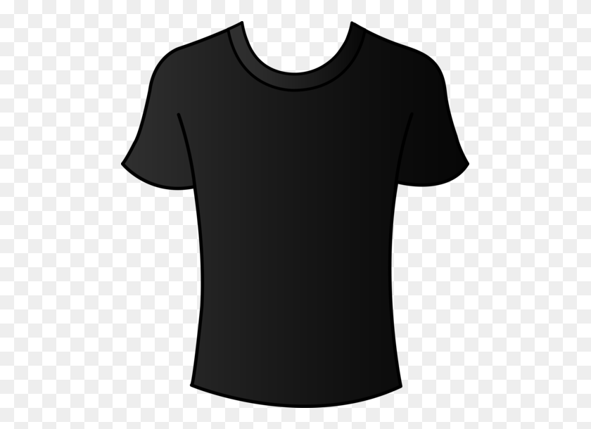 495x550 Black T Shirt Clip Art Round Neck Png - Shirt Clipart PNG