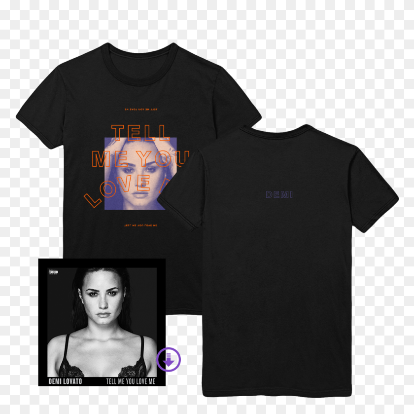 1000x1000 Black Tmylm Tee + Super Digital Album Demi Lovato Official Store - Demi Lovato PNG