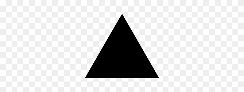 256x256 Значок Черный Треугольник - Закругленный Треугольник Png