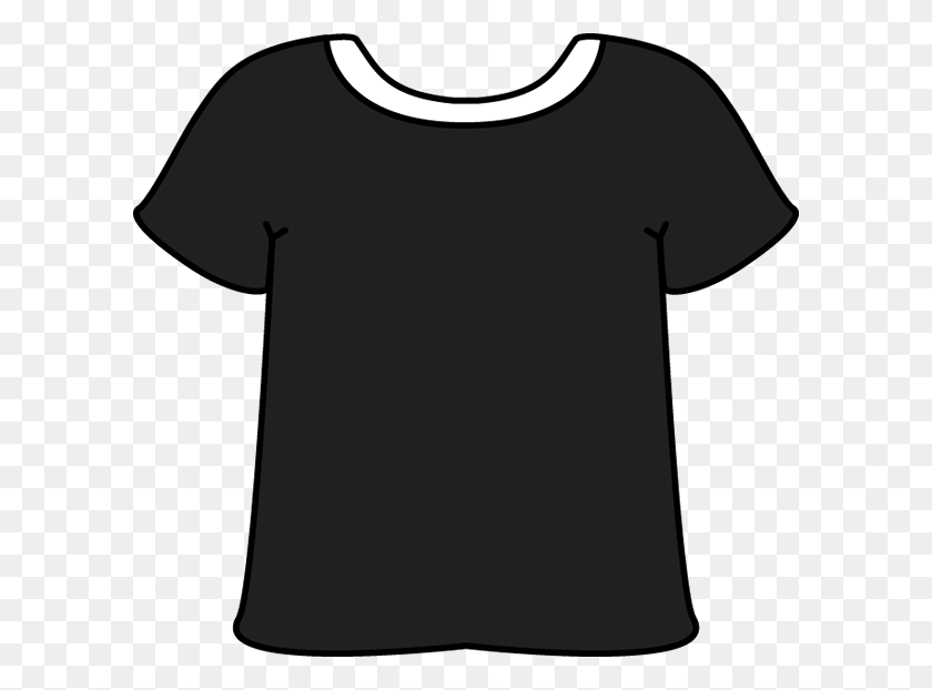 600x562 Black Tshirt With White Collar With White Collar - White T Shirt Clipart