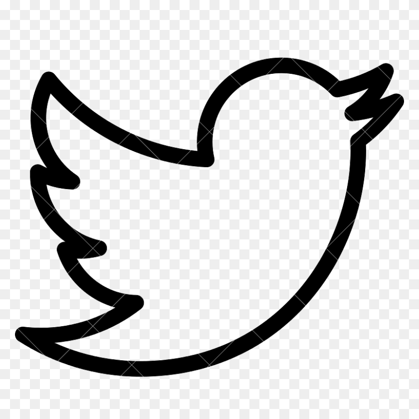 800x800 Значок Социальных Сетей Черная Линия Твиттера - Белые Иконки Социальных Сетей Png