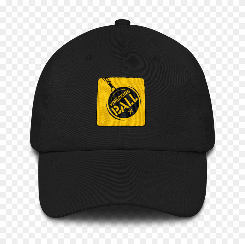 1000x1000 Black Unisex Hat With Embroidered Black And Yellow Logo Wrecking - Wrecking Ball PNG