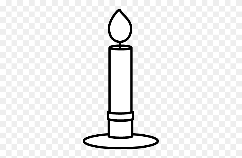 265x488 Black White Clipart Candle - Pencils Clipart Black And White