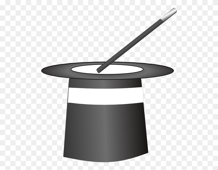 522x595 Black White Magic Hat Clip Art - Table Clipart Black And White