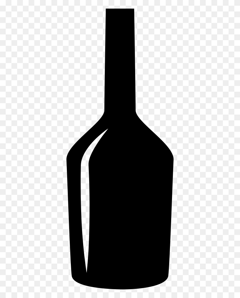 376x980 Black Wine Bottle Glass Shape Png Icon Free Download - Wine Bottle Clip Art Free