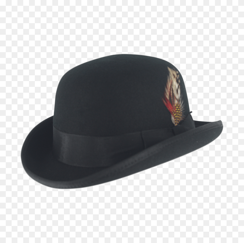 1000x1000 Black Wool Bowler Hat - Bowler Hat PNG