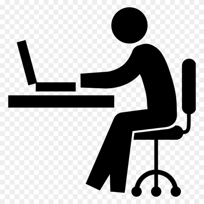 900x900 Black Work From Home Clipart - People Working Clipart