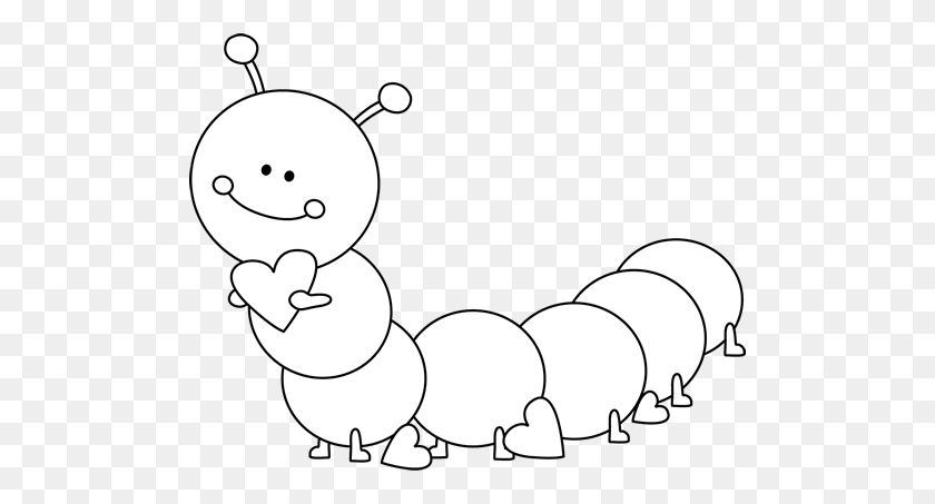 500x393 Black, Worm, Outline, Leaf, White, Cartoon, Caterpillar - Worm Clipart Black And White