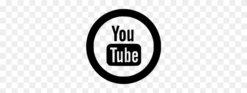 256x256 Icono De Youtube Negro - Logotipo De Youtube Png Blanco