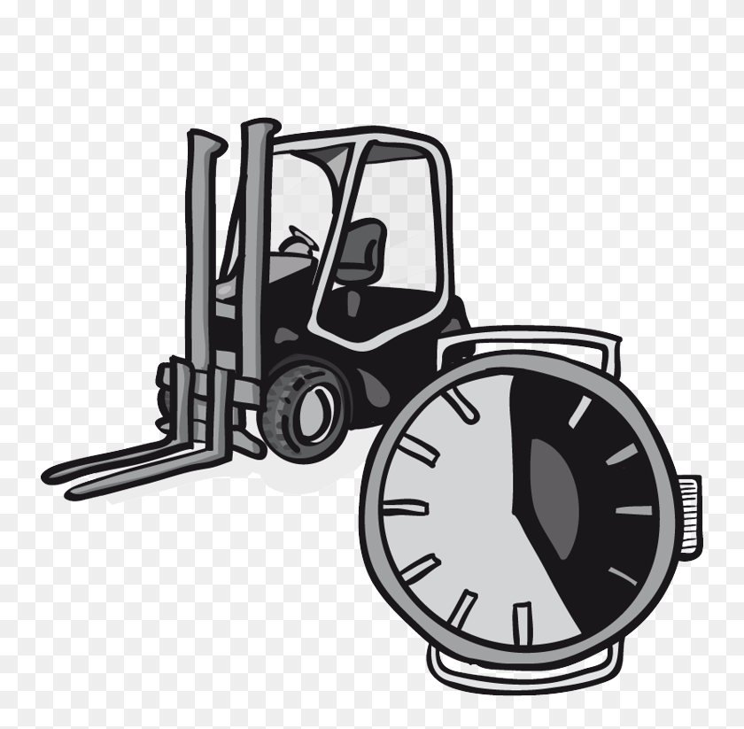 765x763 Blackforxx Forklifts For Rent - Tractor Clipart Black And White