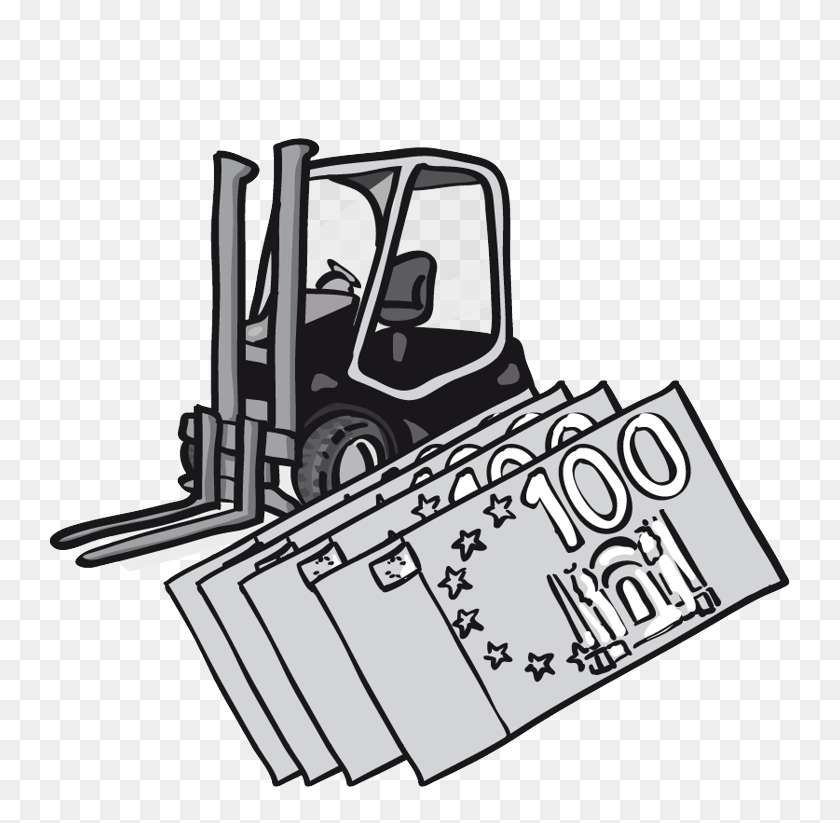 765x763 Blackforxx Forklifts For Rent - Construction Equipment Clipart Black And White