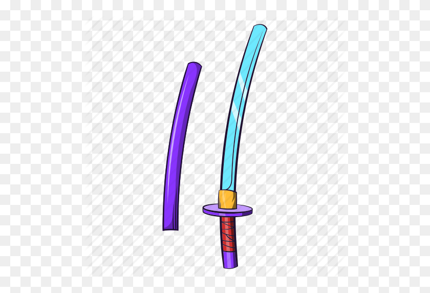 512x512 Blade, Cartoon, Katana, Samur Steel, Sword, Weapon Icon - Cartoon Sword Png