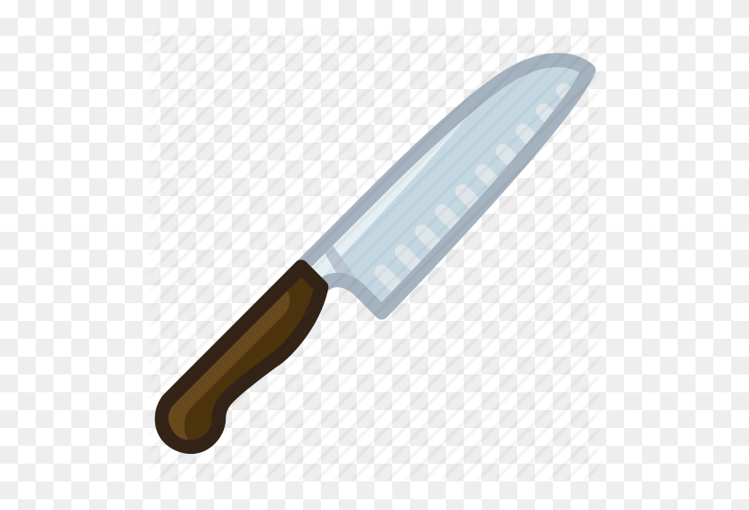 512x512 Blade, Cooking, Cut, Kitchen, Knife, Santoku, Yumminky Icon - Kitchen Knife PNG