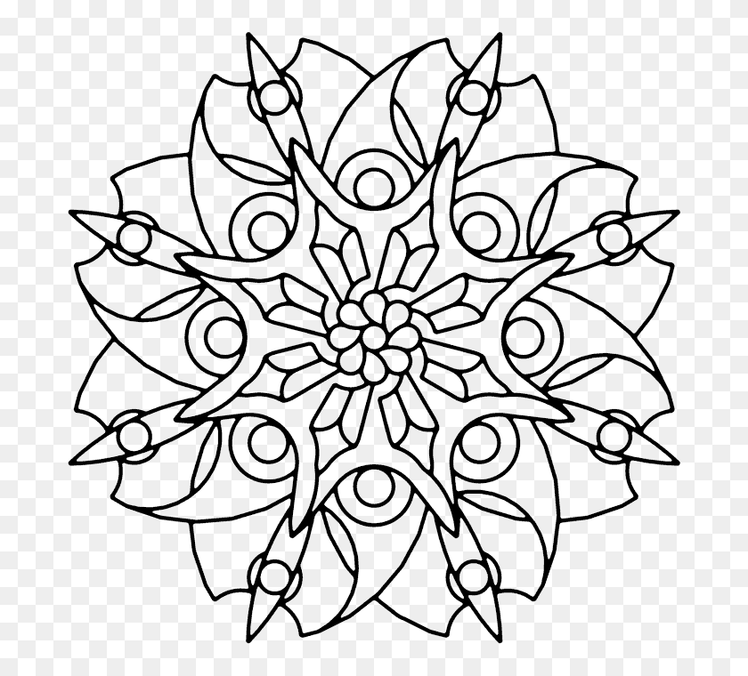 704x700 Blade Flower Coloring Page - Flower Overlay PNG