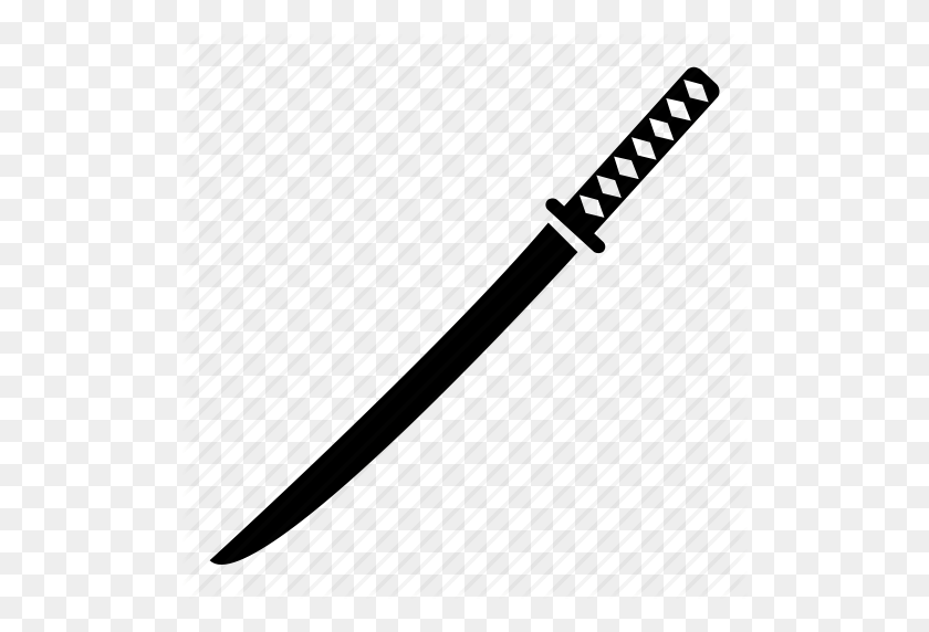 512x512 Blade, Japanese, Katana, Samur Sword, Weapon Icon - Cartoon Sword Png