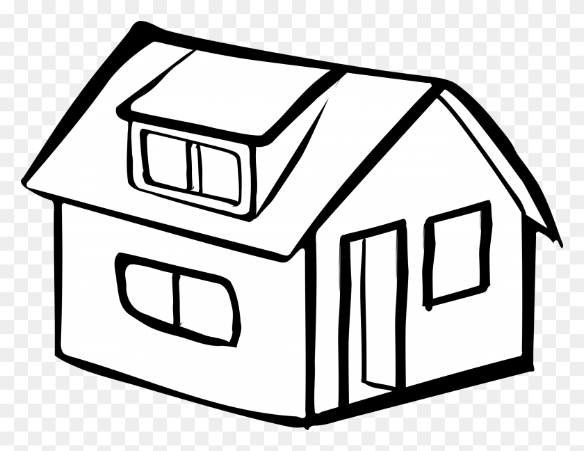2400x1810 Blank Detached House Icons Png - House Outline PNG