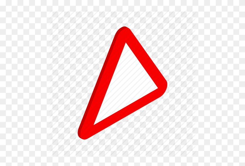 512x512 Blank, Highway, Isometric, Red, Road, Traffic, Triangle Icon - Blank Road Sign PNG