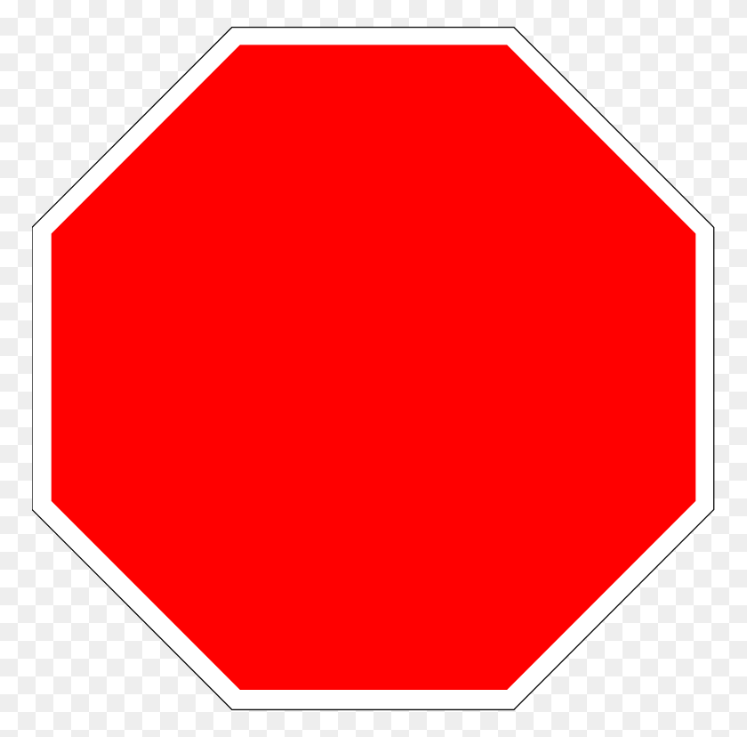 768x768 Blank Stop Sign Octagon - Red Square PNG