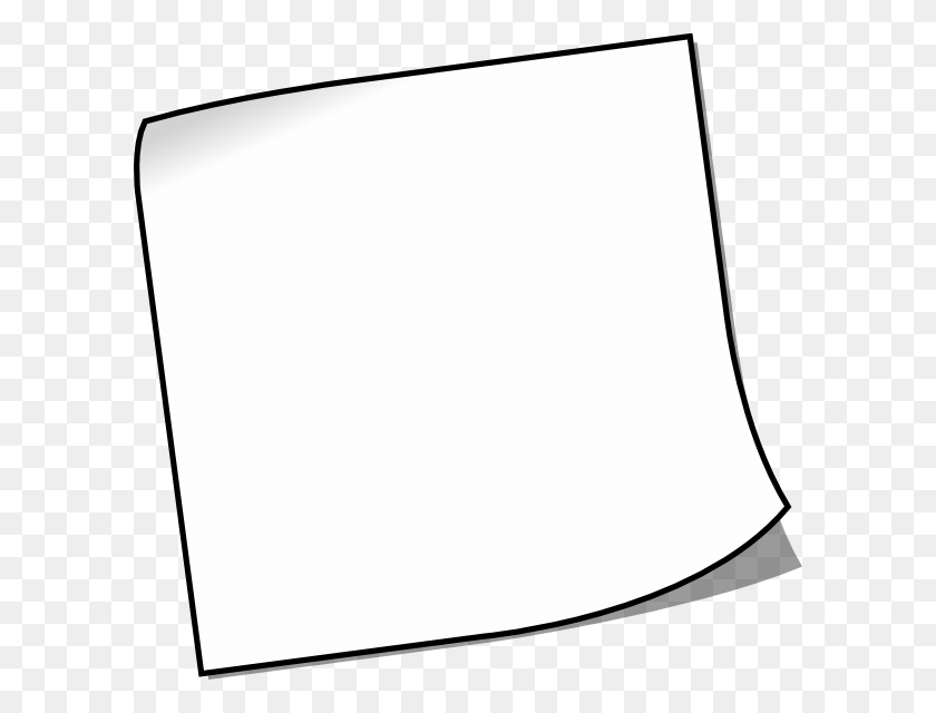 600x580 Blank White Paper Cartoon Clip Art - Paper Clipart Black And White